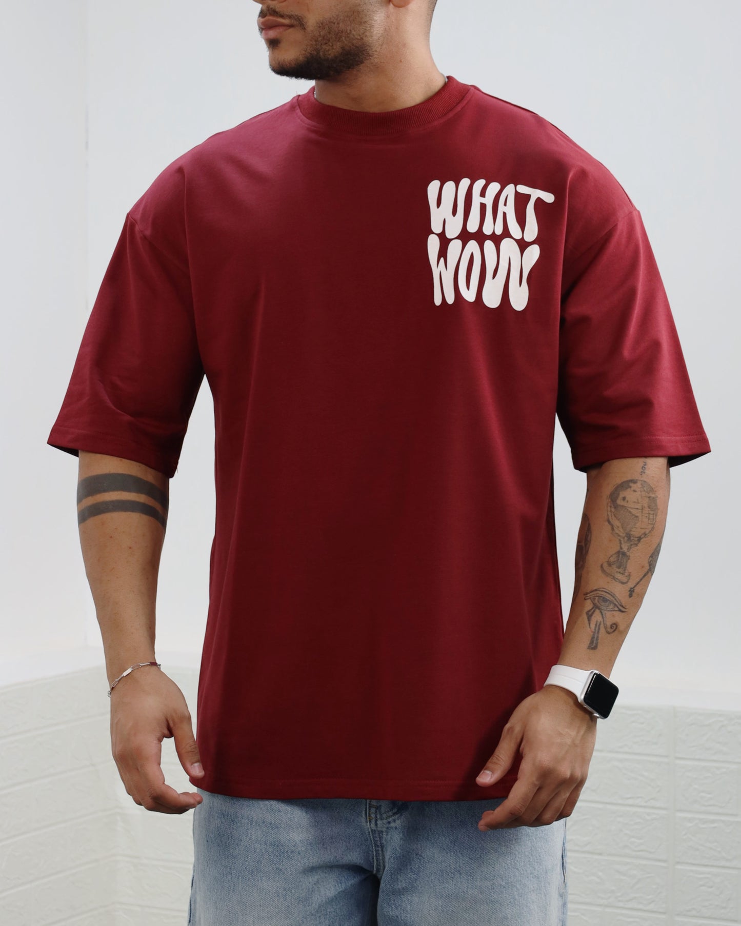 WHAT WOW T-shirt Maroon