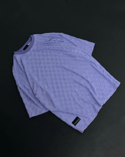 Purple checkerboard T-shirt (TS046)