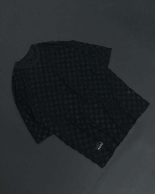 Black checkerboard T-shirt (TS046)