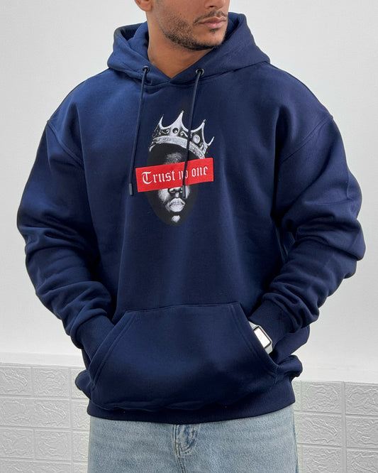 Trust no one hoodie Navy Blue