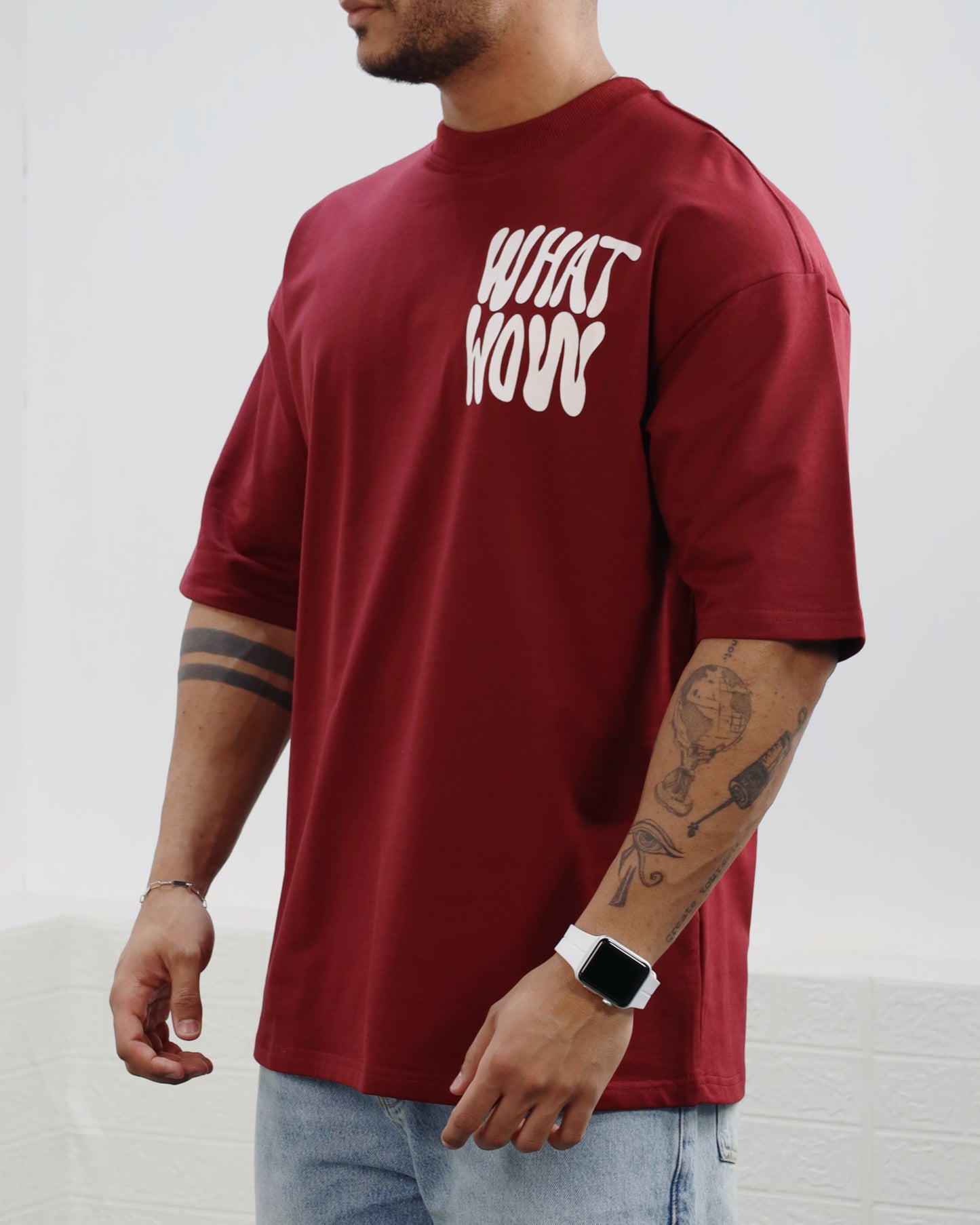 WHAT WOW T-shirt Maroon