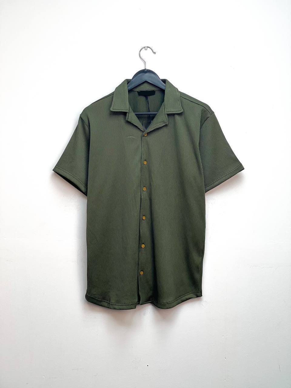 Olive Waffle textured shirt (SH004)