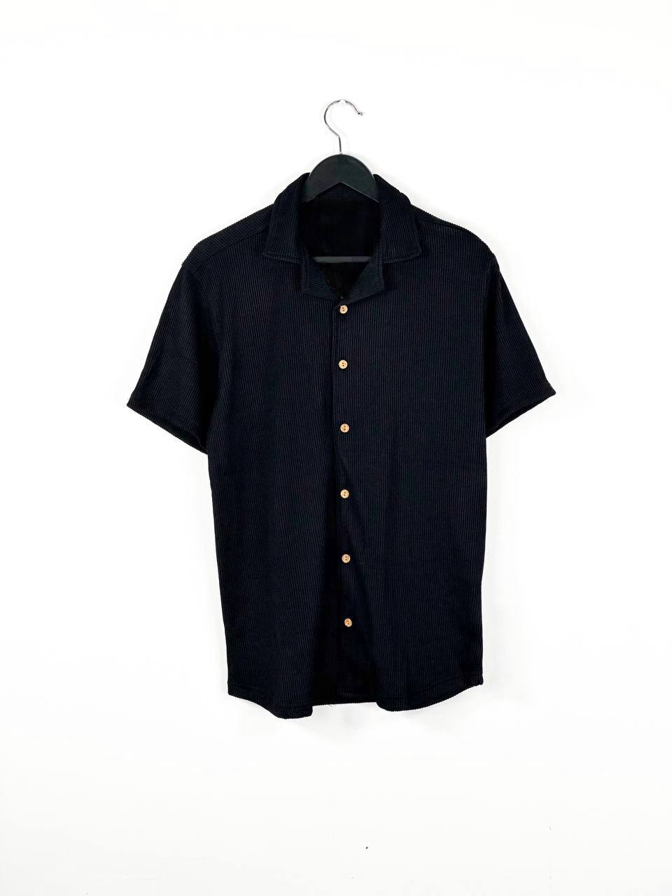 Black Waffle textured shirt (SH004)