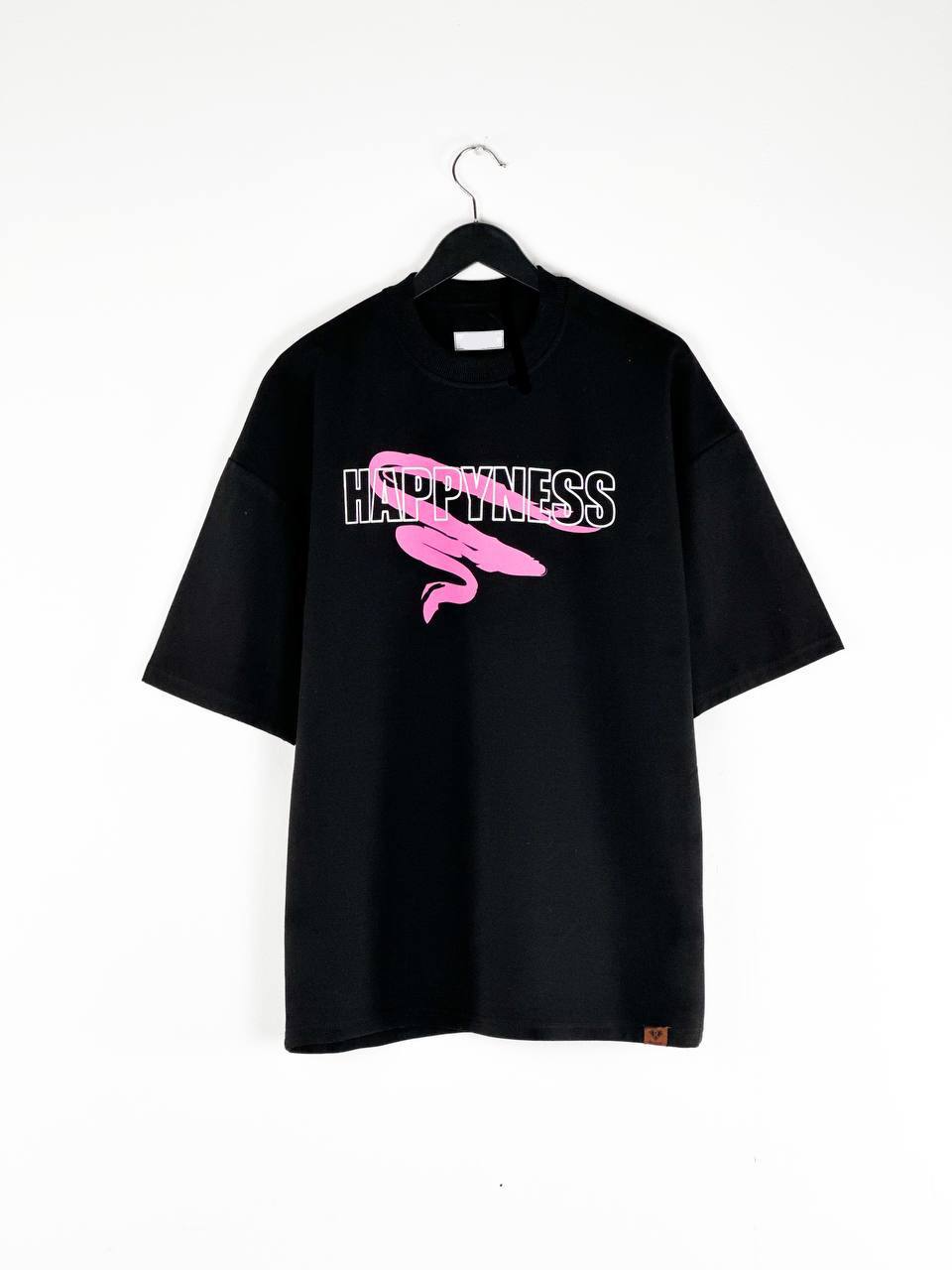 Black HAPPYNESS T-shirt (TS016)