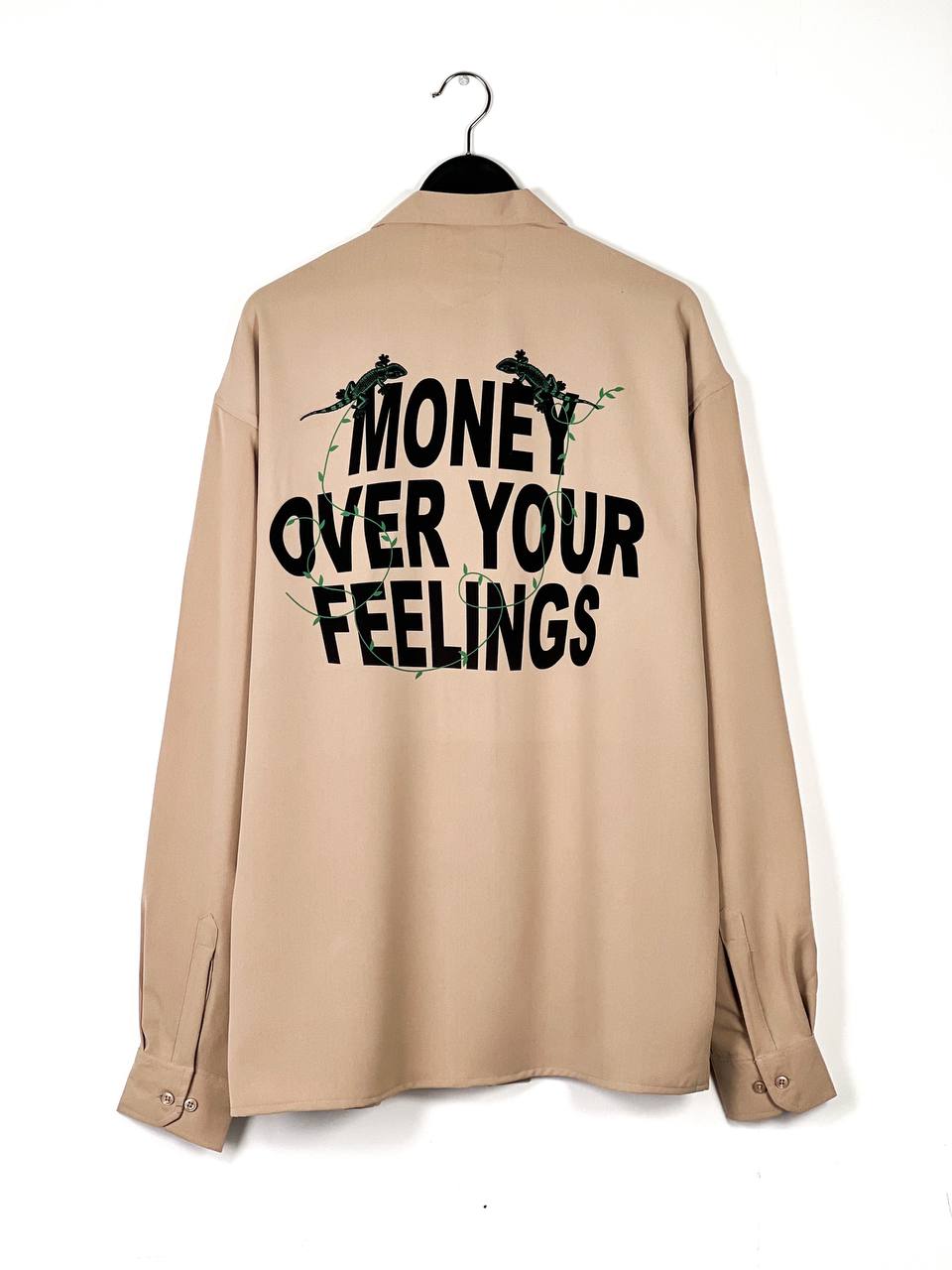 Light Beige MONEY OVER YOUR FEELINGS Shirt (SH003)