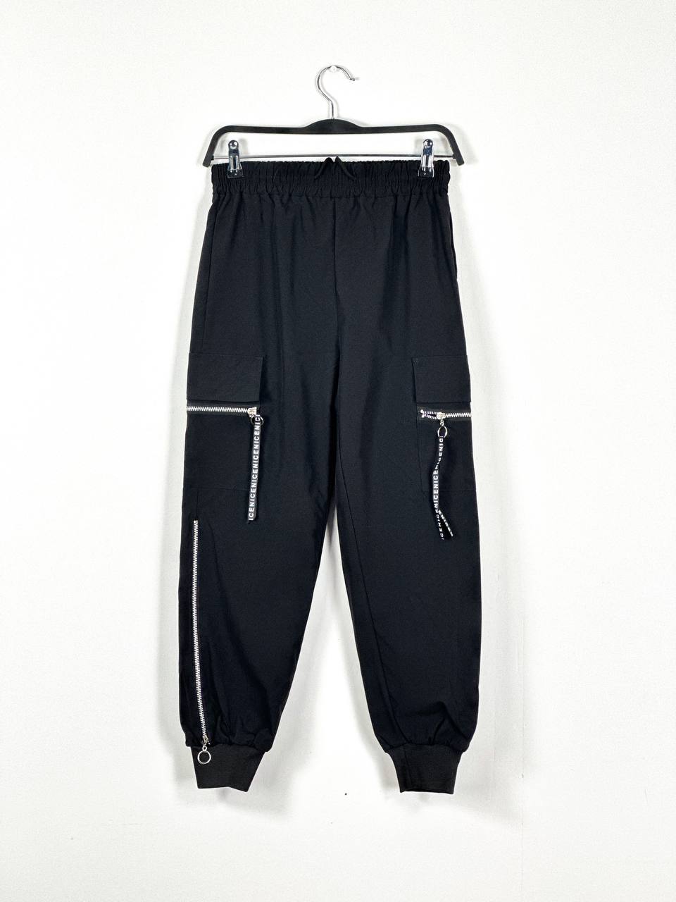 Black Zipper Cargo Sweatpants (SP002)