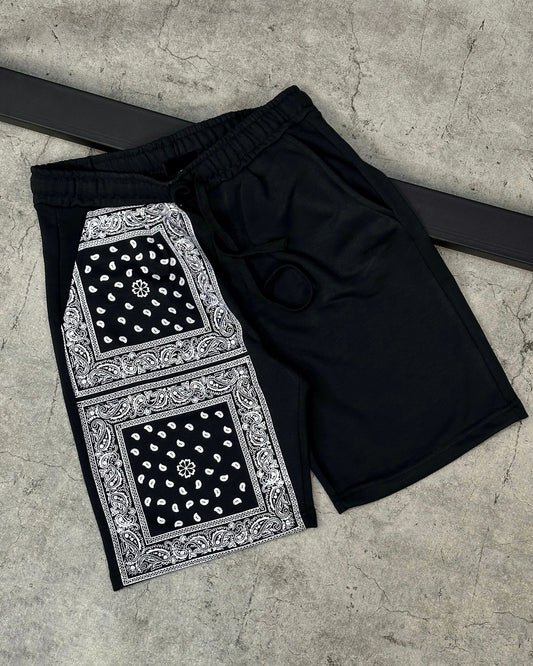 Black mandala shorts